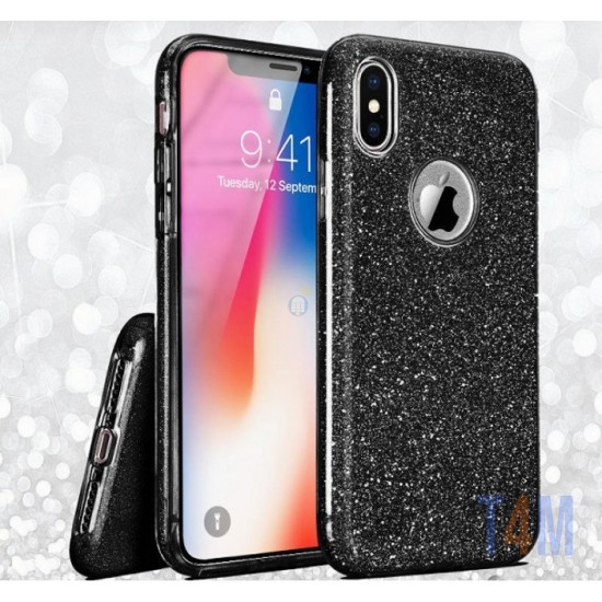 CAPA PREMIUM BLING SPARKLING PARA IPHONE XS PRETO